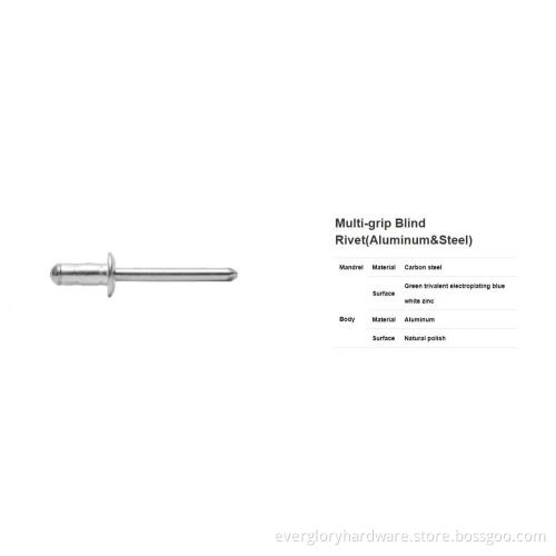 Multi-grip Blind Rivet(Aluminum&Steel)
